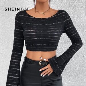 Black Textured Top